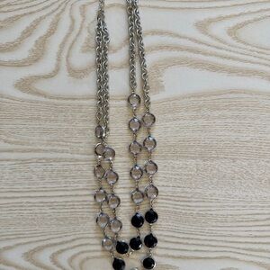 Elegant Silver and Black Necklace